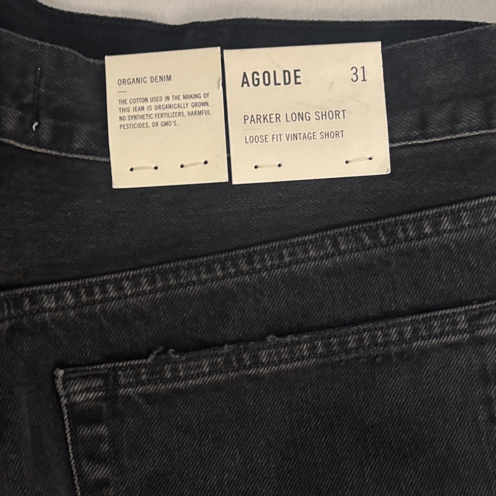 Agolde Parker Long Short Black Denim Relaxed shorts Jeans